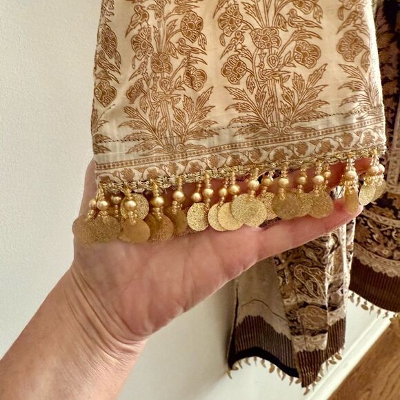 Sana Safinaz Black & Gold Embroidered Tunic – Designer Top - Picture 5 of 11